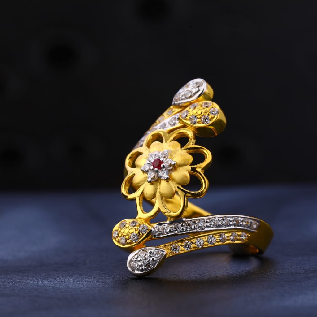916 Gold CZ Ladies Classic Ring LR1262