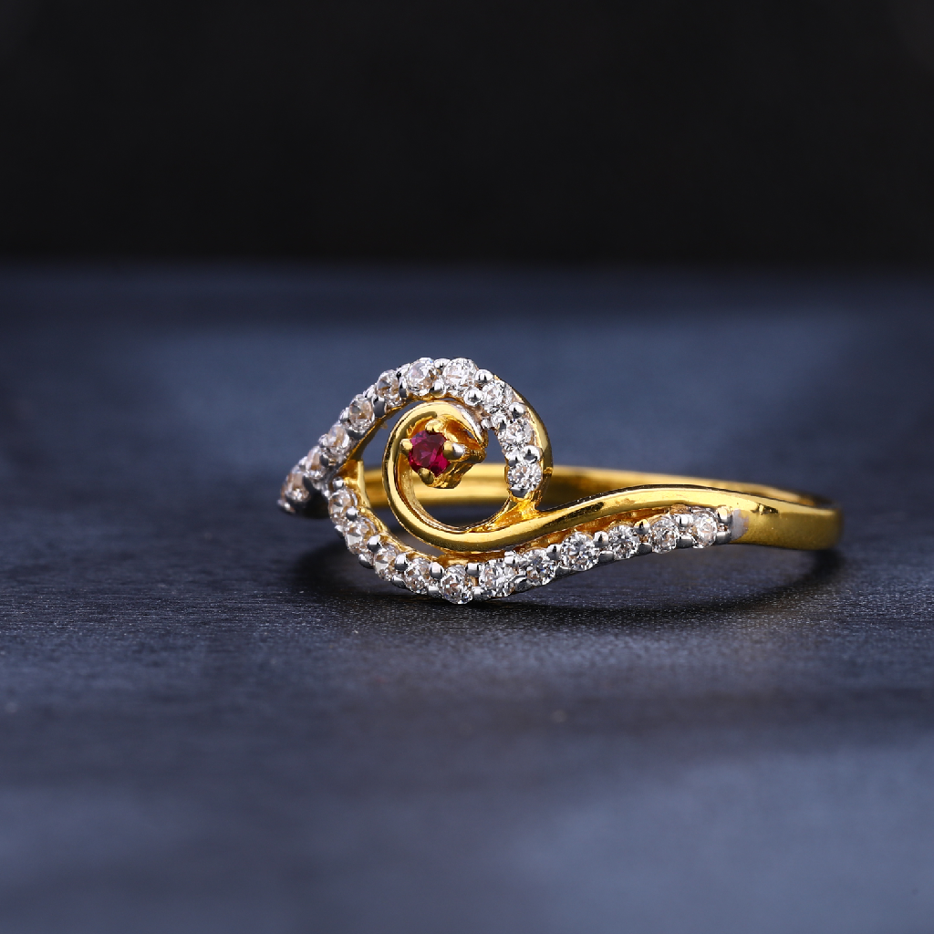 22CT Gold CZ Delicate Ladies Ring LR1130