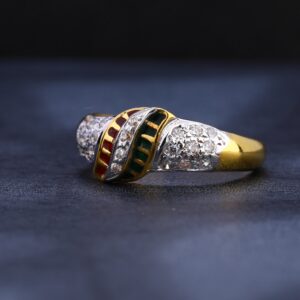 22CT Gold CZ Classic Ladies Ring LR1128