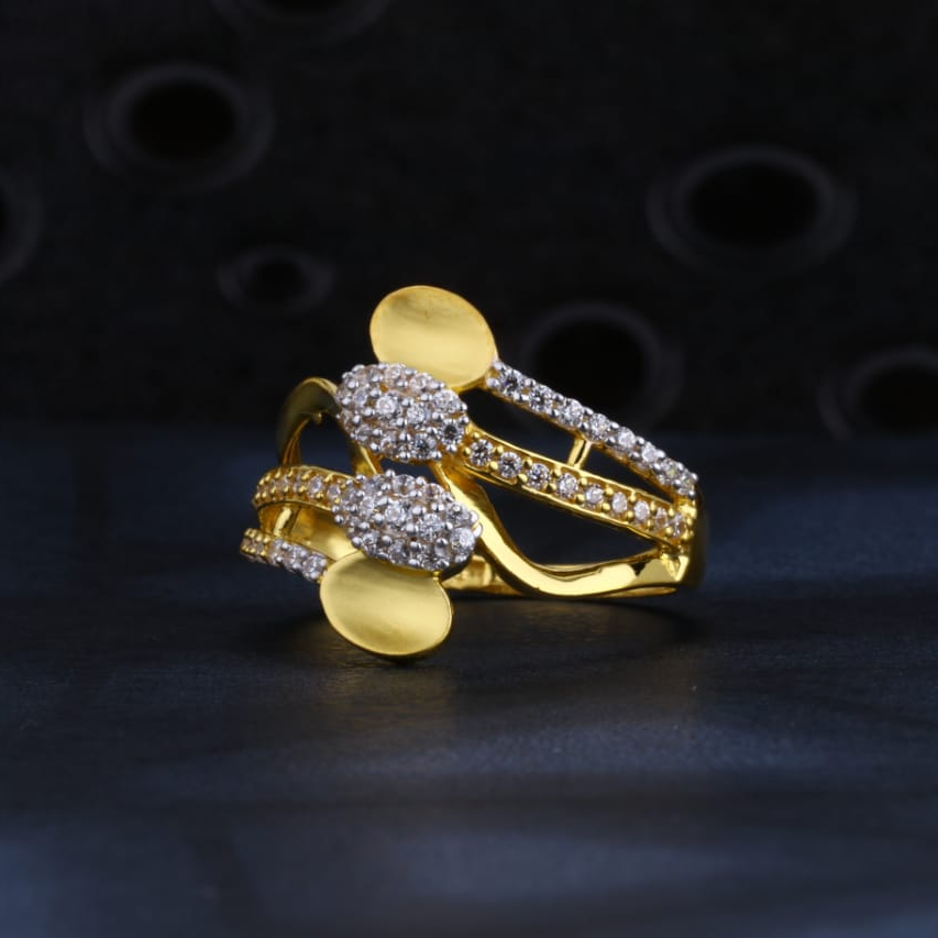 916 Gold CZ Ladies Classic Ring LR1478