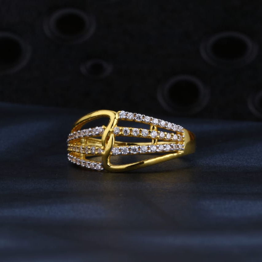 22KT Gold CZ Hallmark Designer Ladies Ring LR1486