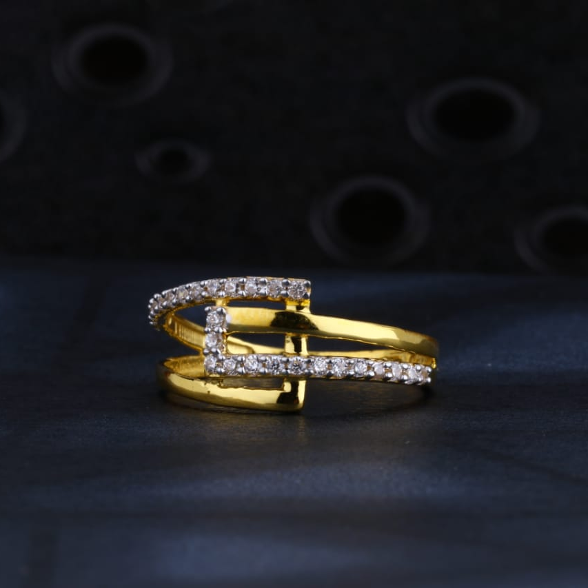 22KT Gold CZ Ladies Fancy Ring LR1492
