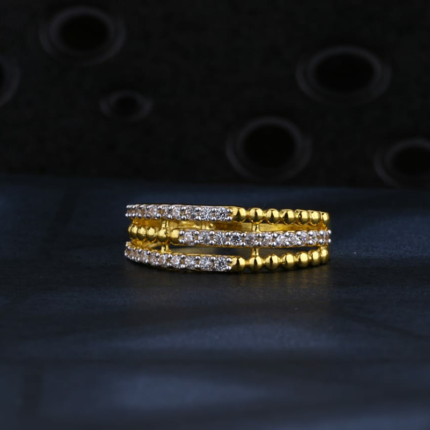 22KT Gold CZ Ladies Classic Ring LR1495