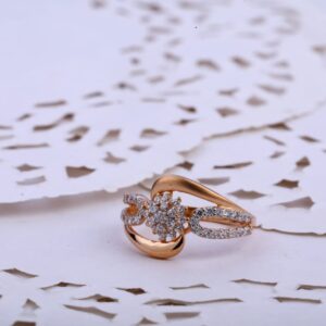 750 Rose Gold Ladies Stylish Ring RLR807