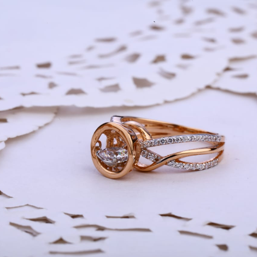 750 Rose Gold Ladies Ring RLR749