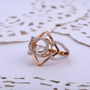 18KT Rose Gold Cz Hallmark Gorgeous Ladies Ring RLR747