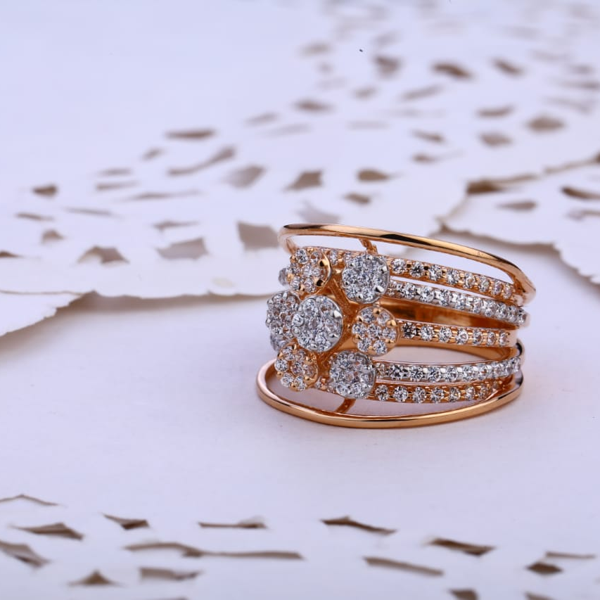18KT Rose Gold Cz Hallmark Exclusive Ladies Ring RLR745