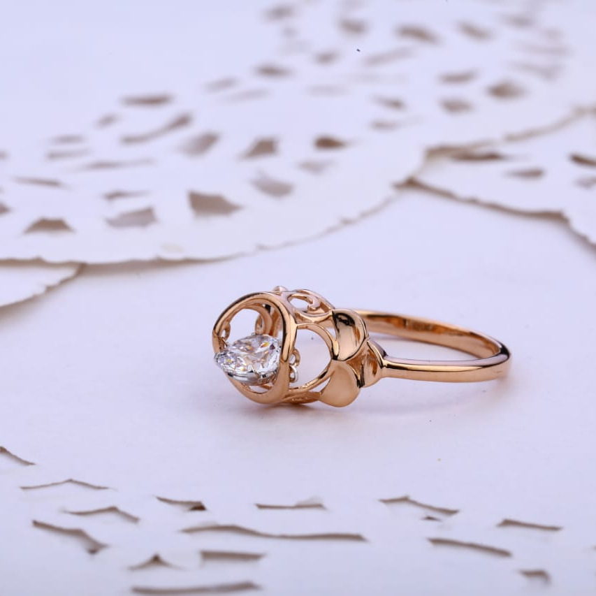 18KT Rose Gold Cz Hallmark Delicate Ladies Ring RLR743