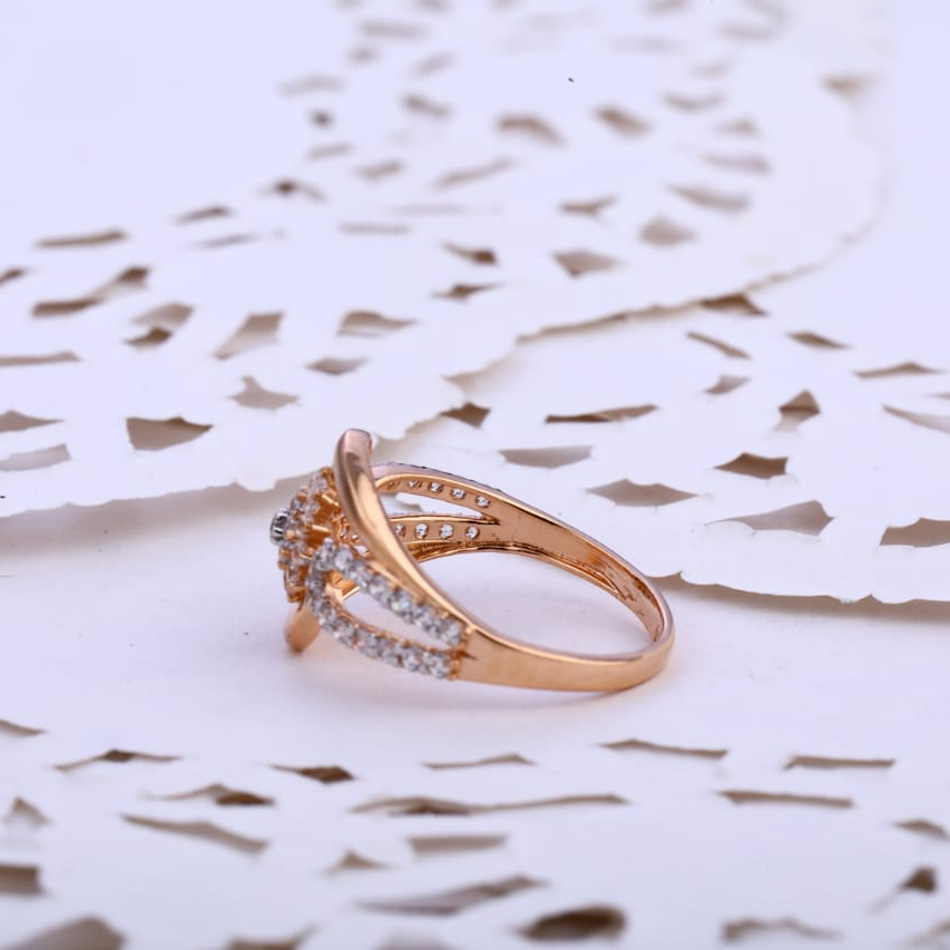 18kt rose gold cz fancy ladies ring RLR805 - Image 2