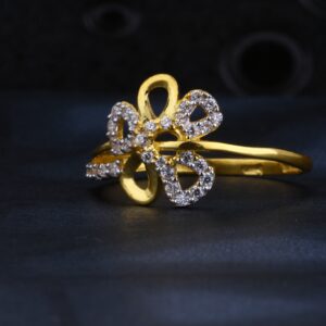 916 Gold Ladies Delicate CZ Ring LR1458