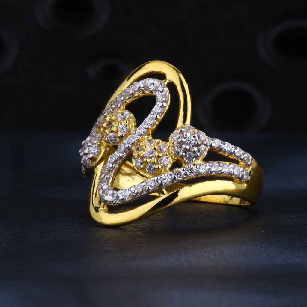 22CT Gold  Women's Stylish CZ Ring LR1454