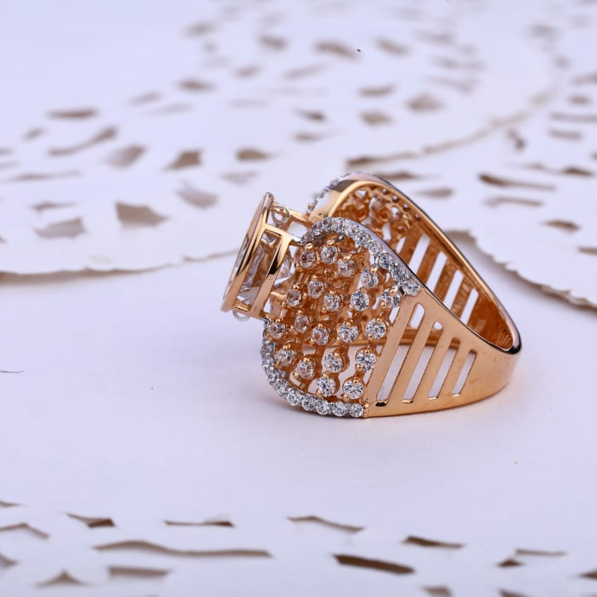 18KT Rose Gold Hallmark Stylish Ladies Ring RLR713 - Image 2