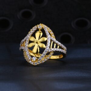 22CT Gold CZ Stylish Hallmark Ladies Ring LR1446