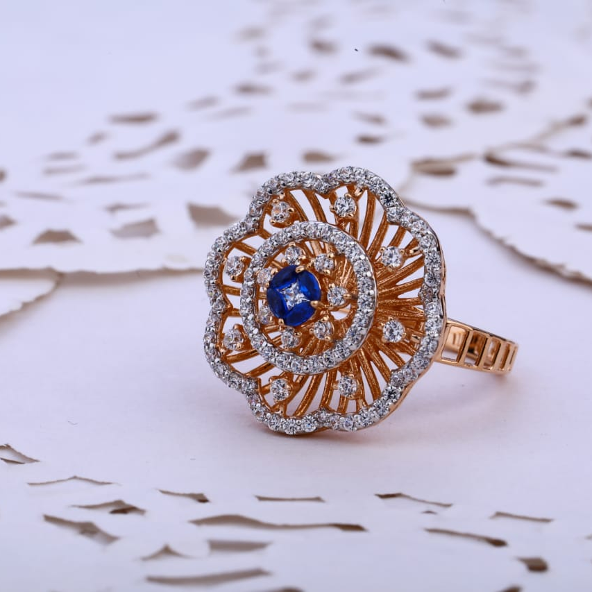 18KT Rose Gold Hallmark Designer Ladies Ring RLR707