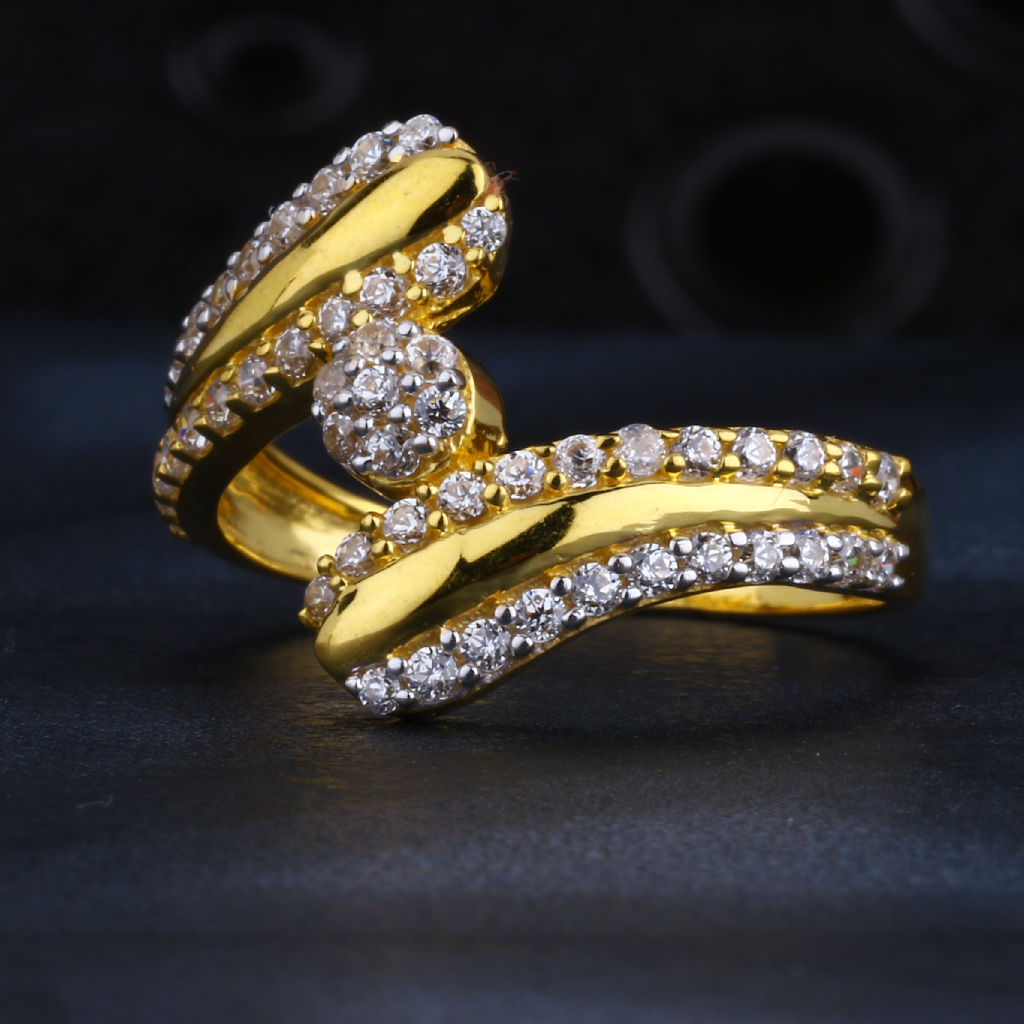 22CT Gold CZ Fancy Hallmark Ladies Ring LR1444