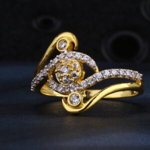 22CT Gold CZ Classic Hallmark Ladies Ring LR1440