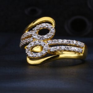 22CT Gold Cz Classic Womens Ring LR1432
