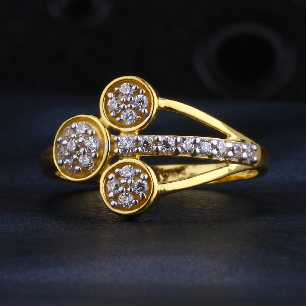 22KT CZ Gold Classic Ladies Ring LR1424