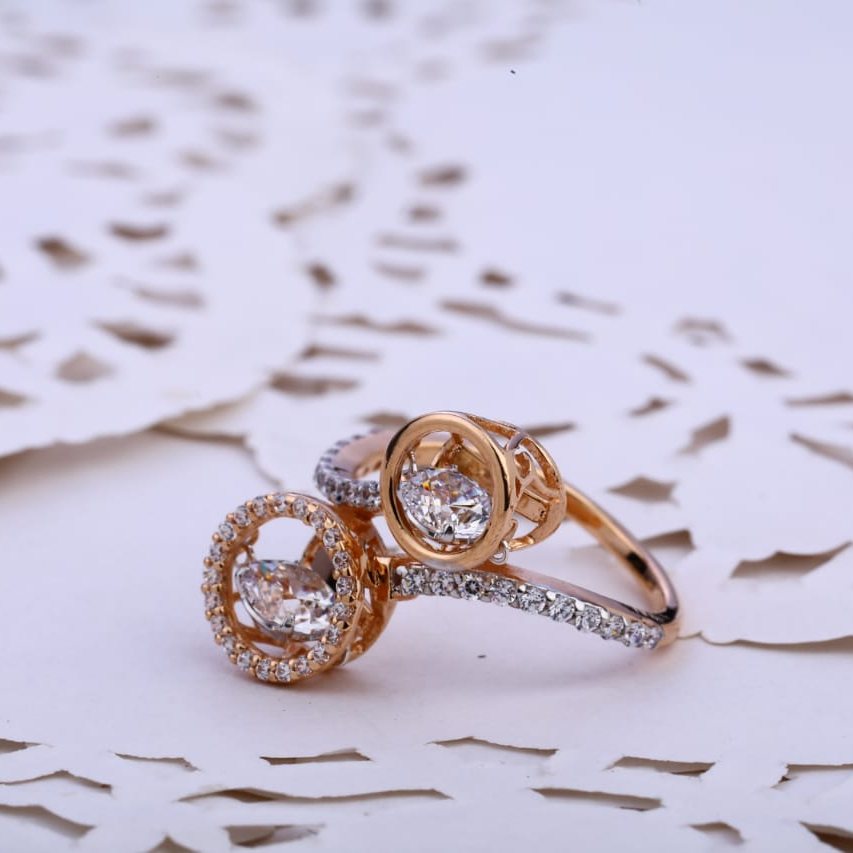750 Rose Gold Cz Hallmark Exclusive Ladies Ring RLR795