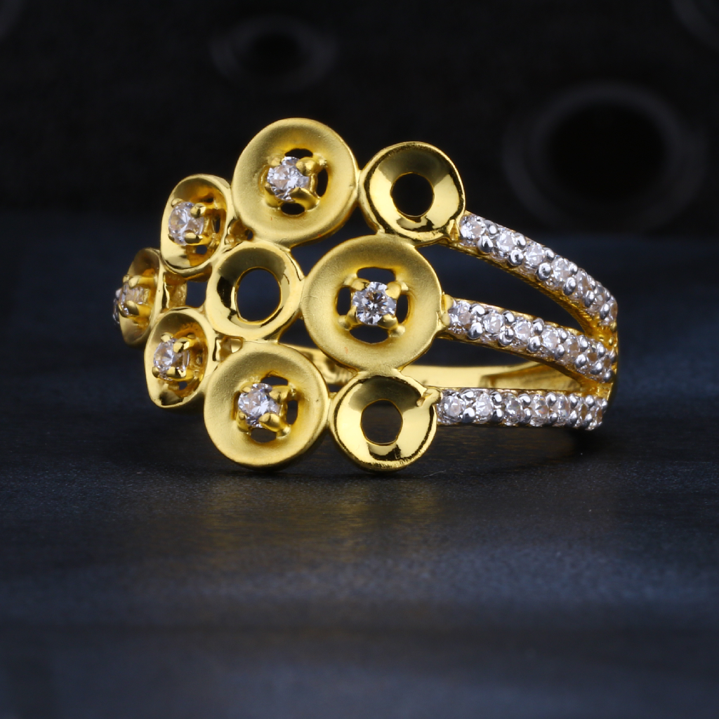 22KT CZ Hallmark Fancy  Gold Ladies Ring LR1420