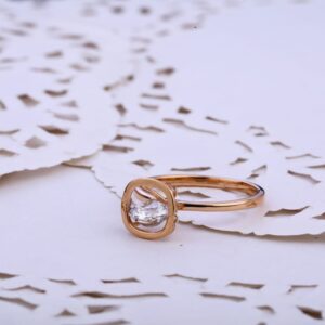 750 Rose Gold Cz Hallmark Ladies Ring RLR799