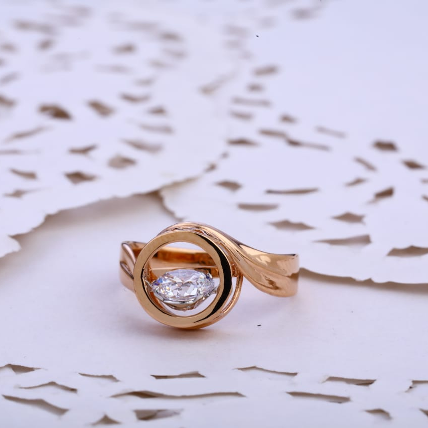 750 Rose Gold Cz Exclusive Ladies Ring RLR787