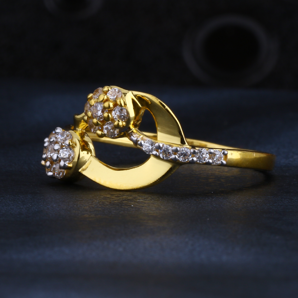 22KT Gold CZ Delicate Ladies Ring LR1410