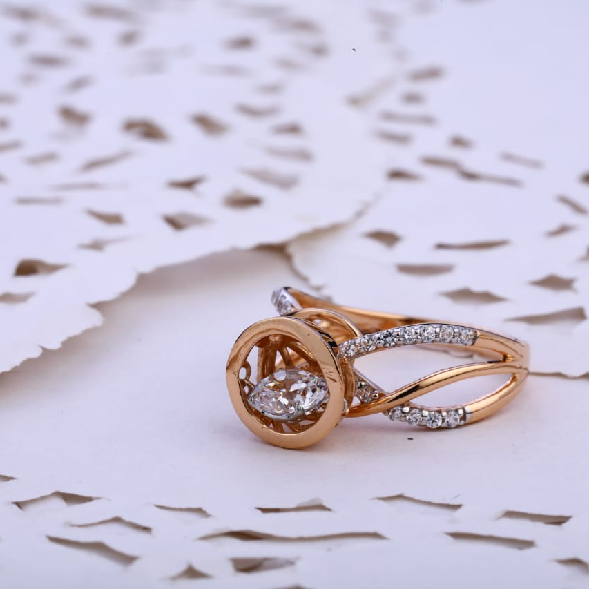 750 Rose Gold Exclusive Ladies Ring RLR779