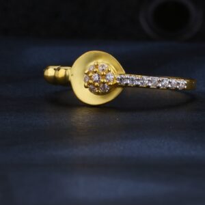 22KT Gold CZ Classic Ladies Ring LR1408