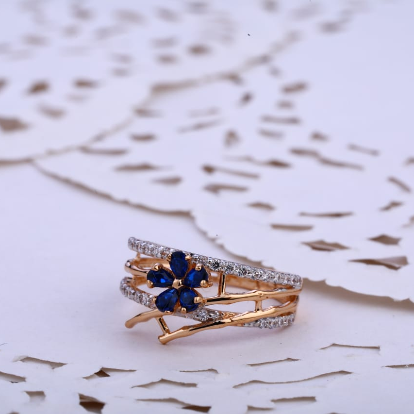 750 Rose Gold Designer Ladies Ring RLR777