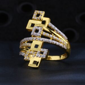 916 cZ gold Fancy hallmark ladies ring lR1404