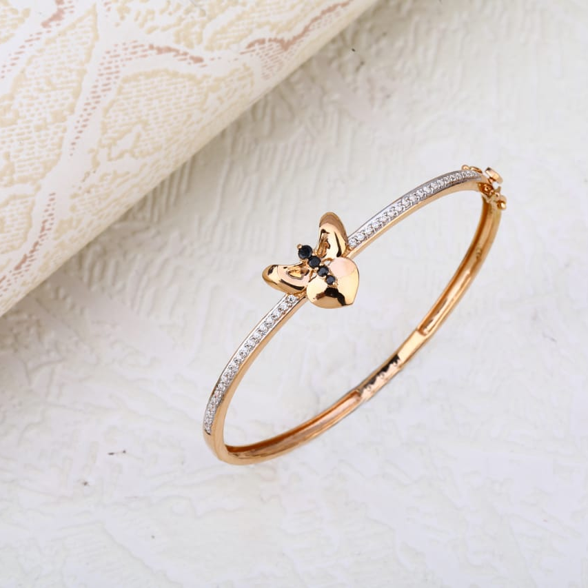 750 rose gold ladies designer kada bracelet RLKB325