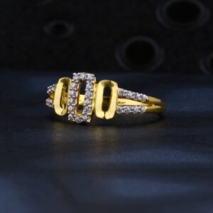 916 Gold Ladies Gorgeous  CZ Plain Ring LR1395