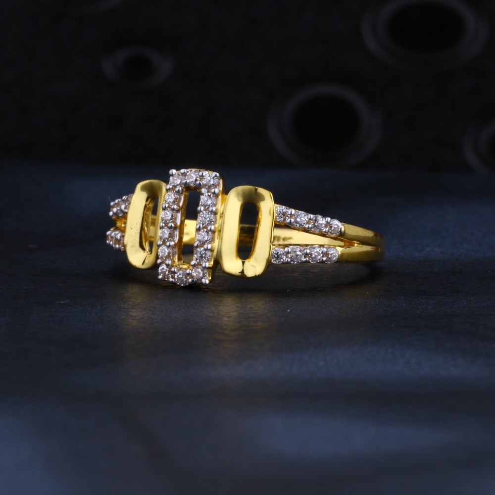 916 Gold Ladies Gorgeous  CZ Plain Ring LR1395
