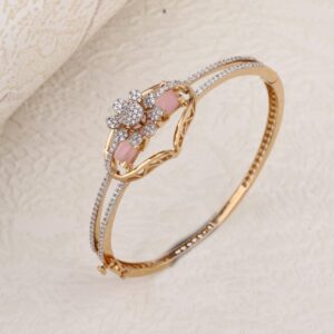 750 rose gold ladies delicate kada bracelet RLKB326