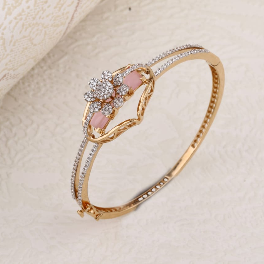 750 rose gold ladies delicate kada bracelet RLKB326