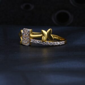 916 Gold Ladies Plain Ring lR1389