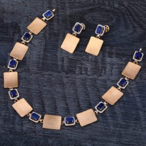 750 Rose Gold Hallmark Stylish Ladies Necklace set RN332
