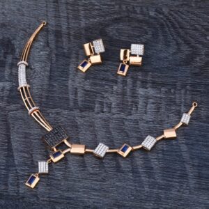 750 Rose Gold Ladies Designer Necklace Set RN336