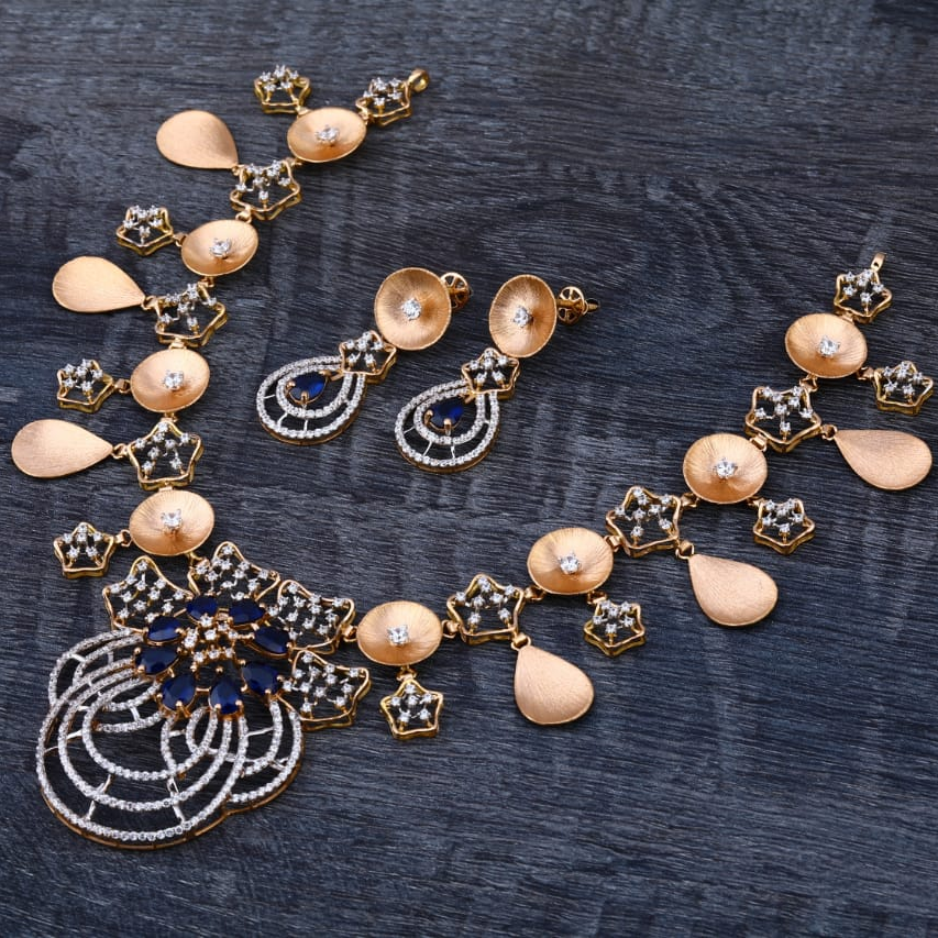 750 Rose Gold Hallmark Ladies Necklace Set RN346