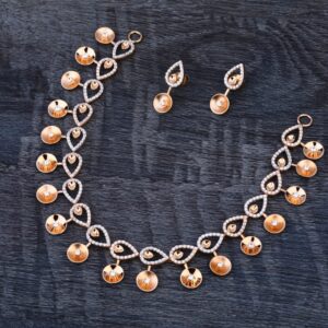 750 Rose Gold Ladies Stylish Necklace Set RN344