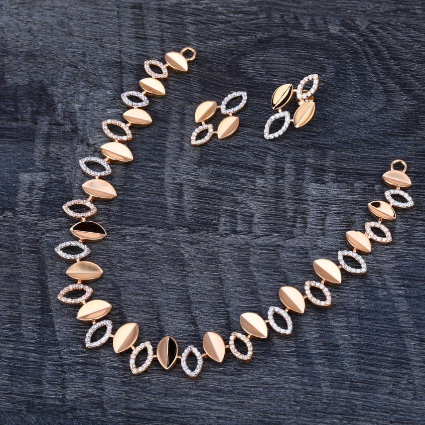 750 Rose Gold Ladies Classic Necklace set RN341