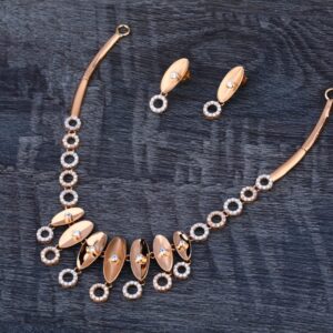 750 Rose Gold Ladies Stylish Necklace Set RN345