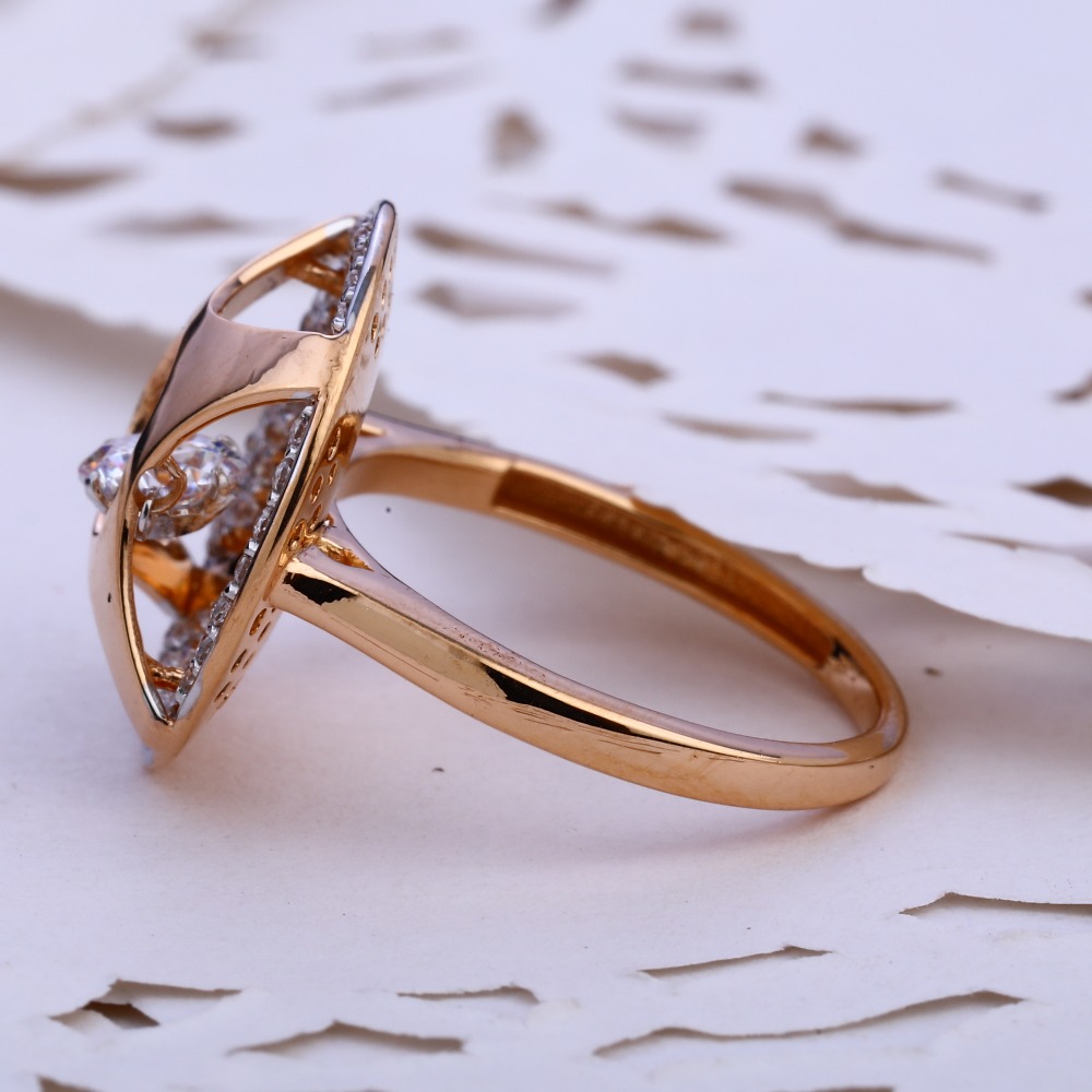 18CT Rose Gold CZ Stylish Ladies Ring RLR771 - Image 2
