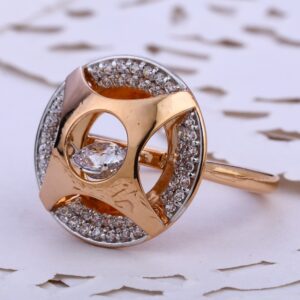 18CT  Rose Gold CZ Stylish Ladies Ring RLR771