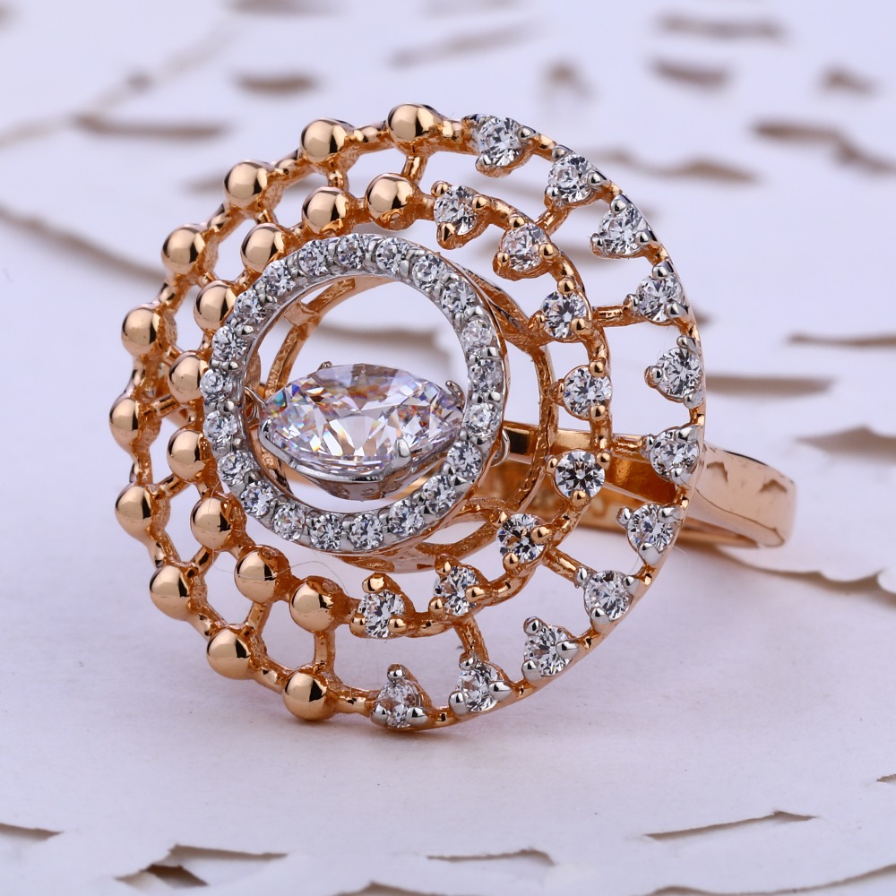 18CT  Rose Gold CZ gorgeous Ladies Ring RLR770