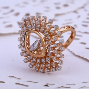 18CT  Rose Gold CZ Fancy Ladies Ring RLR769