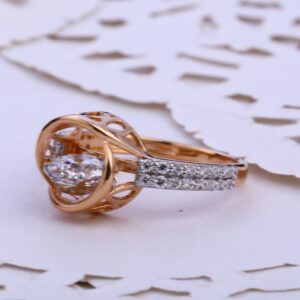 18CT  Rose Gold CZ Delicate Ladies Ring RLR767