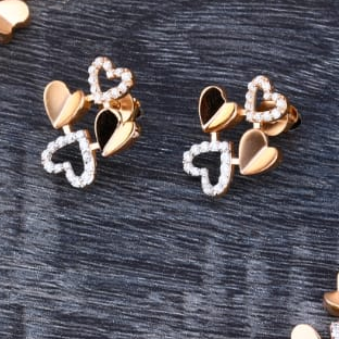 18kt rose gold cz ladies designer necklace set rn321 - Image 2