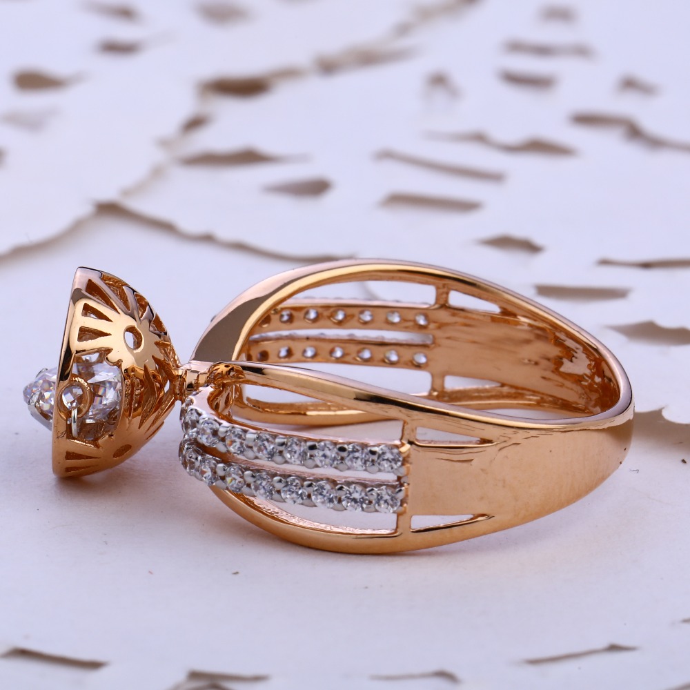 18KT Rose Gold Hallmark Fancy Women's Ring RLR760 - Image 2